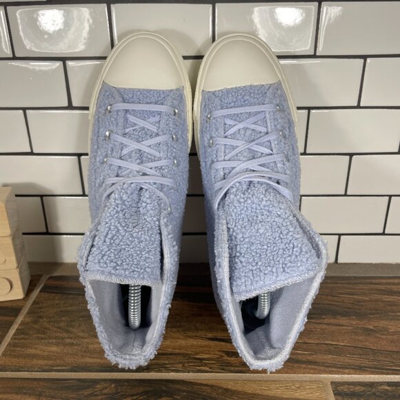 Converse CTAS Lift Hi Womens 8.5 Shoes Ghost Steel Egret Sherpa Platform Sneaker - Picture 6 of 12